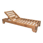 Sunlounger Zalka L1 in walnut color 66x197x28cm