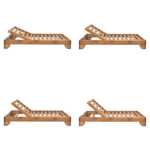 Sunlounger Zalka L1 in walnut color 66x197x28cm - Image 4