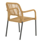 Aluminum armchair Norture stackable anthracite frame-natural rattan 57x63x82cm - Слика 2