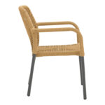 Aluminum armchair Norture stackable anthracite frame-natural rattan 57x63x82cm - Слика 3