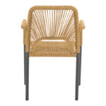 Aluminum armchair Norture stackable anthracite frame-natural rattan 57x63x82cm - Слика 5