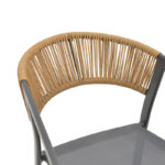 Aluminum armchair Glisten stackable anthracite frame-textilene natural rattan 58x56x82cm - Image 6