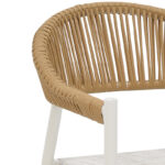 Elation aluminum armchair stackable white frame-textilene and rattan in natural color 56x52x76cm - Image 6