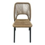 Aluminum chair Norture stackable anthracite frame-natural rattan 46.5x63x82cm - Слика 4