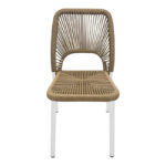 Aluminum chair Norture stackable white frame-natural rattan 46.5x63x82cm - Слика 4