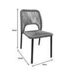 Aluminum chair Norture stackable white frame-natural rattan 46.5x63x82cm - Слика 6