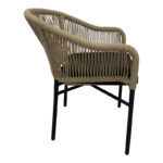 Aluminum armchair Legana stackable anthracite frame-natural rattan 56x66x82cm - Image 2