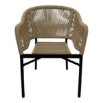 Aluminum armchair Legana stackable anthracite frame-natural rattan 56x66x82cm - Image 3