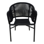 Aluminum armchair Legana anthracite frame-rattan 56x66x82cm - Слика 3