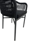 Aluminum armchair Legana anthracite frame-rattan 56x66x82cm - Слика 6