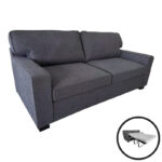 Sofa-bed two-seater Polaris fabric in dark grey color 181x91x83cm