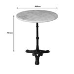 Ankara marble table cast iron in white-black shade Φ60x70.8cm - Слика 2