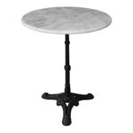 Мермерна маса од Анкара од леано железо во бело-црна нијанса Φ60x70.8 см