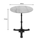 Ankara marble table cast iron in white-black shade Φ70x70.8cm - Слика 2