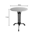 Bastile marble table cast iron in white-black shade Φ60x71.8cm - Image 2