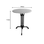 Bastile marble table cast iron in white-black shade Φ70x71.8cm - Image 2