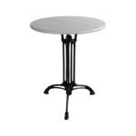 Bastile marble table cast iron in white-black shade Φ70x71.8cm