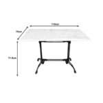 Zosal marble table cast iron in white-black shade 110x70x71.8cm - Image 2
