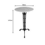 Meppo marble bar table cast iron in white-black shade Φ60x107.8cm - Image 2