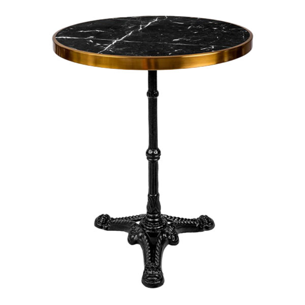 Andeket marble table cast iron in black-gold shade Φ57x72cm