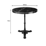 Andeket marble table cast iron in black-gold shade Φ70x72cm - Image 2