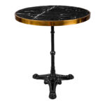 Andeket marble table cast iron in black-gold shade Φ70x72cm