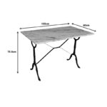 Weiber marble table cast iron in white-black shade 100x60x70.8cm - Image 2