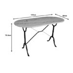 Baluta marble table cast iron in white-black shade 120x60x70.8cm - Слика 2