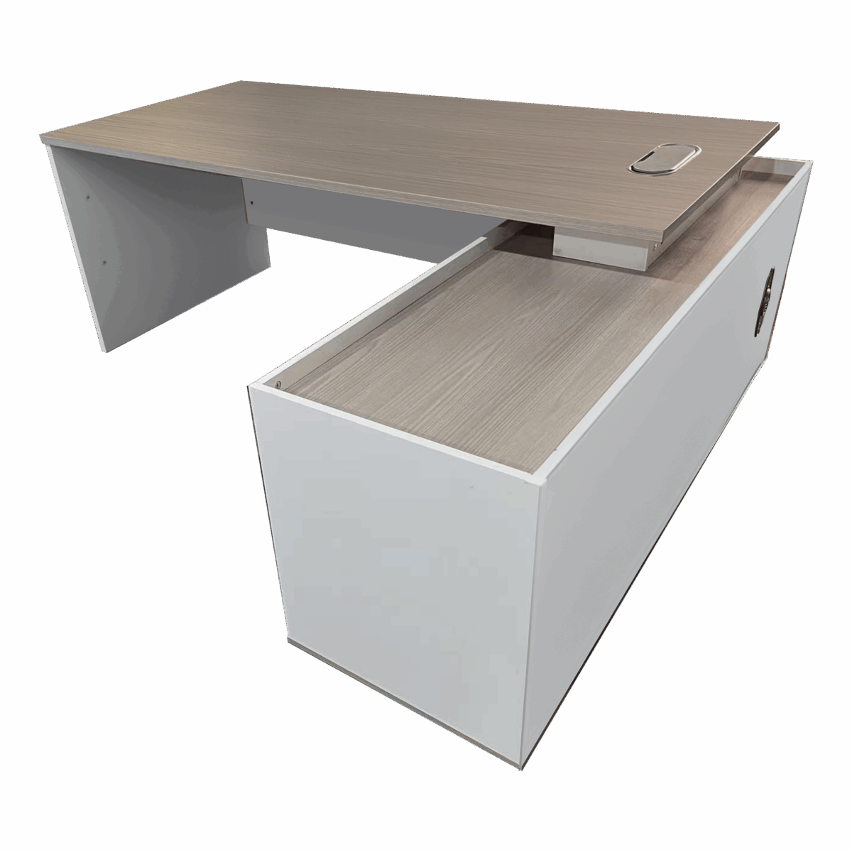 Professional work corner desk Armadi sonoma-white 200x90x75cm - Image 3
