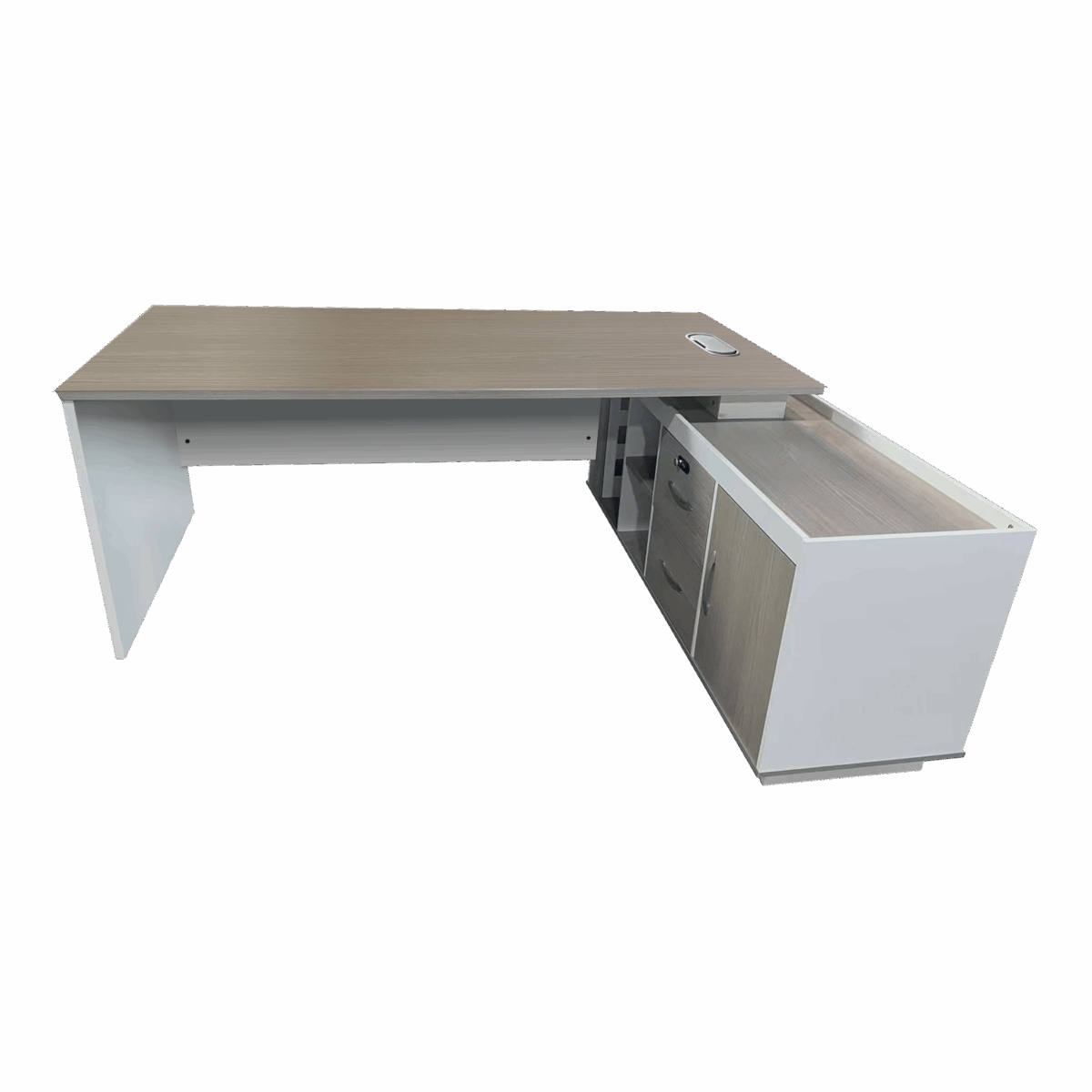 Professional work corner desk Armadi sonoma-white 200x90x75cm - Image 5