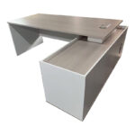 Professional work corner desk Armadi sonoma-white 200x90x75cm - Image 4