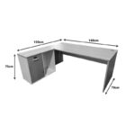 Professional work corner desk Armadi sonoma-white 140x70x75cm - Слика 6