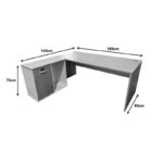 Professional work corner desk Armadi in sonoma-white 180x80x75cm - Image 6