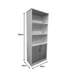 Office bookcase Armadi in sonoma-white color 80x40x200cm - Image 6
