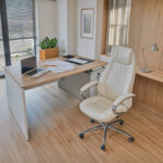 Work desk Armadi with cabinet in sonoma-white 180x80x75cm - Слика 2