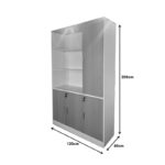Office bookcase Armadi in sonoma-white color 120x40x200cm - Слика 6
