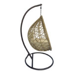 Lyere swing nest with brown metal base with beige pe rattan 120x108x195cm - Image 3