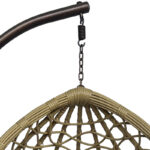 Lyere swing nest with brown metal base with beige pe rattan 120x108x195cm - Image 5