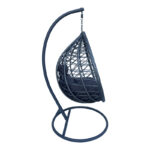 Lyere swing nest with grey metal base with grey pe rattan 120x108x195cm - Image 3
