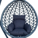 Lyere swing nest with grey metal base with grey pe rattan 120x108x195cm - Image 4