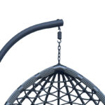 Lyere swing nest with grey metal base with grey pe rattan 120x108x195cm - Image 5
