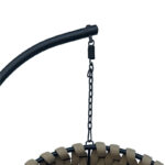 Makito swing nest with black metal base - pvc in beige- grey color 100x105x195cm - Image 5