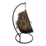 Varur swing nest with brown metal base - pe rattan in brown- black color 120x105x195cm - Image 3