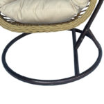 Varur swing nest with brown metal base - pe rattan in beige color 120x105x195cm - Image 6