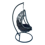 Cungo swing nest with metal base - pe rattan in grey color 125x105x195cm - Image 3