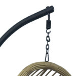 Cungo swing nest with black metal base - beige pe rattan with black cushions 125x105x195cm - Image 5