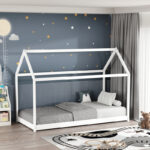 Children's bed Nino Montessori type pine wood in white shade 90x190cm - Image 2