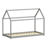 Children's bed Nino Montessori type pine wood in grey shade 90x190cm - Image 3