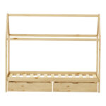 Children's bed Mellin Montessori type with 2 drawers pine wood in a natural shade 90x190cm - Image 5