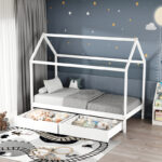 Children's bed Mellin Montessori type with 2 drawers pine wood in white shade 90x190cm - Image 2